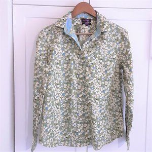 LORD AND TAYLOR LIBERTY ART Women's Button Down Floral Size M 100% Cotton NWOT